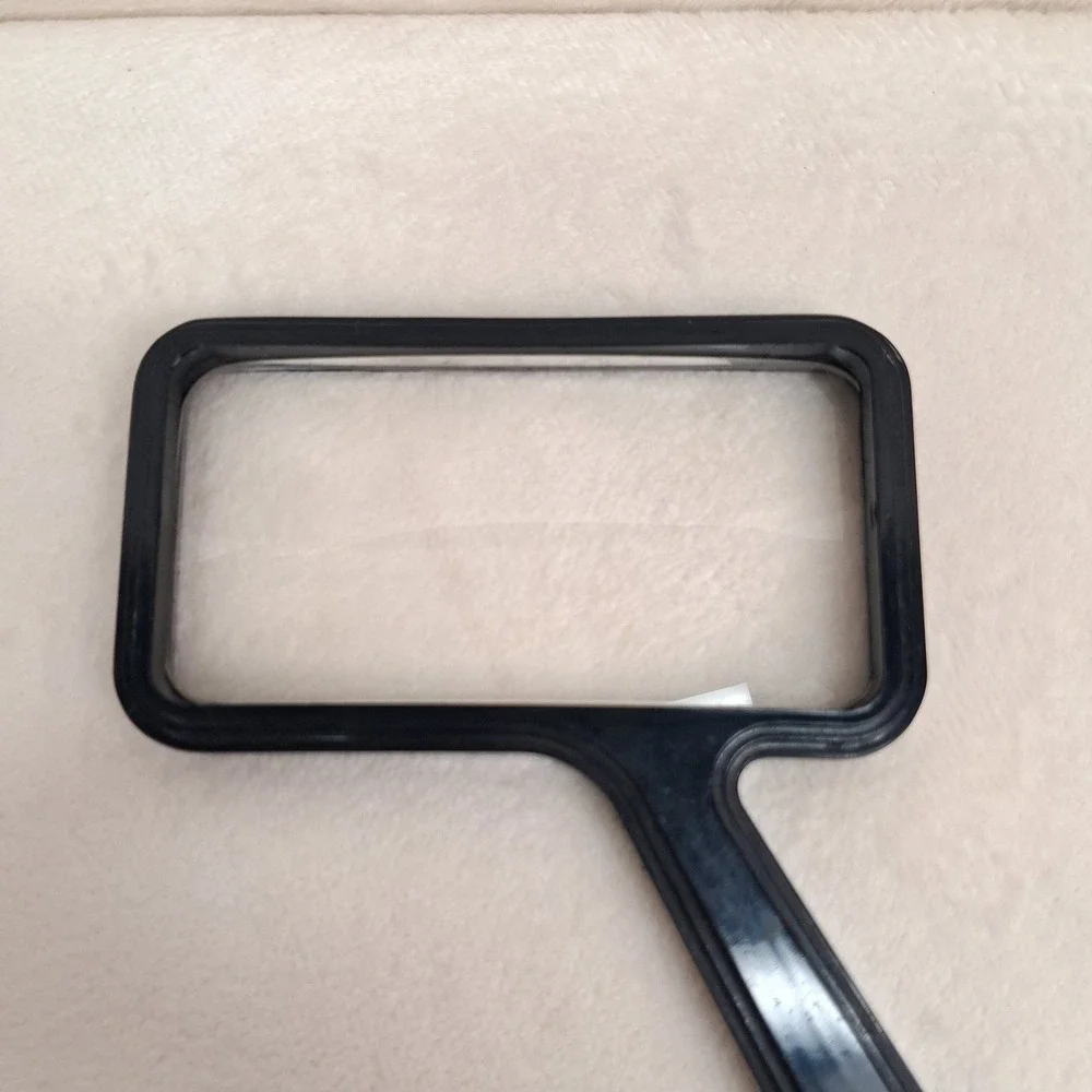 Vintage Bausch & Lomb Optical CO Rectangular Reading Magnifying Glass Black